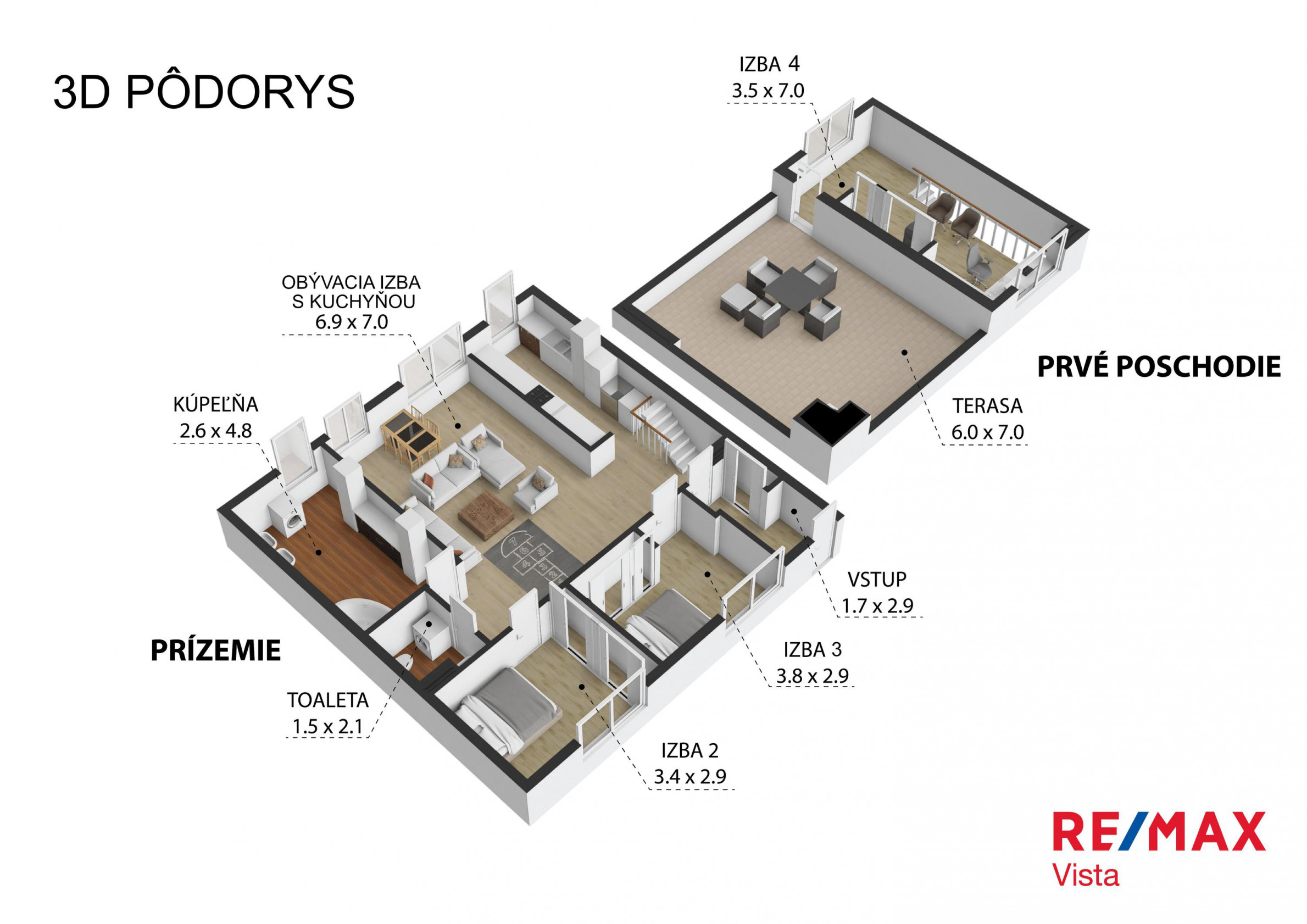 Na predaj veľkometrážny mezonet s terasou a garážou