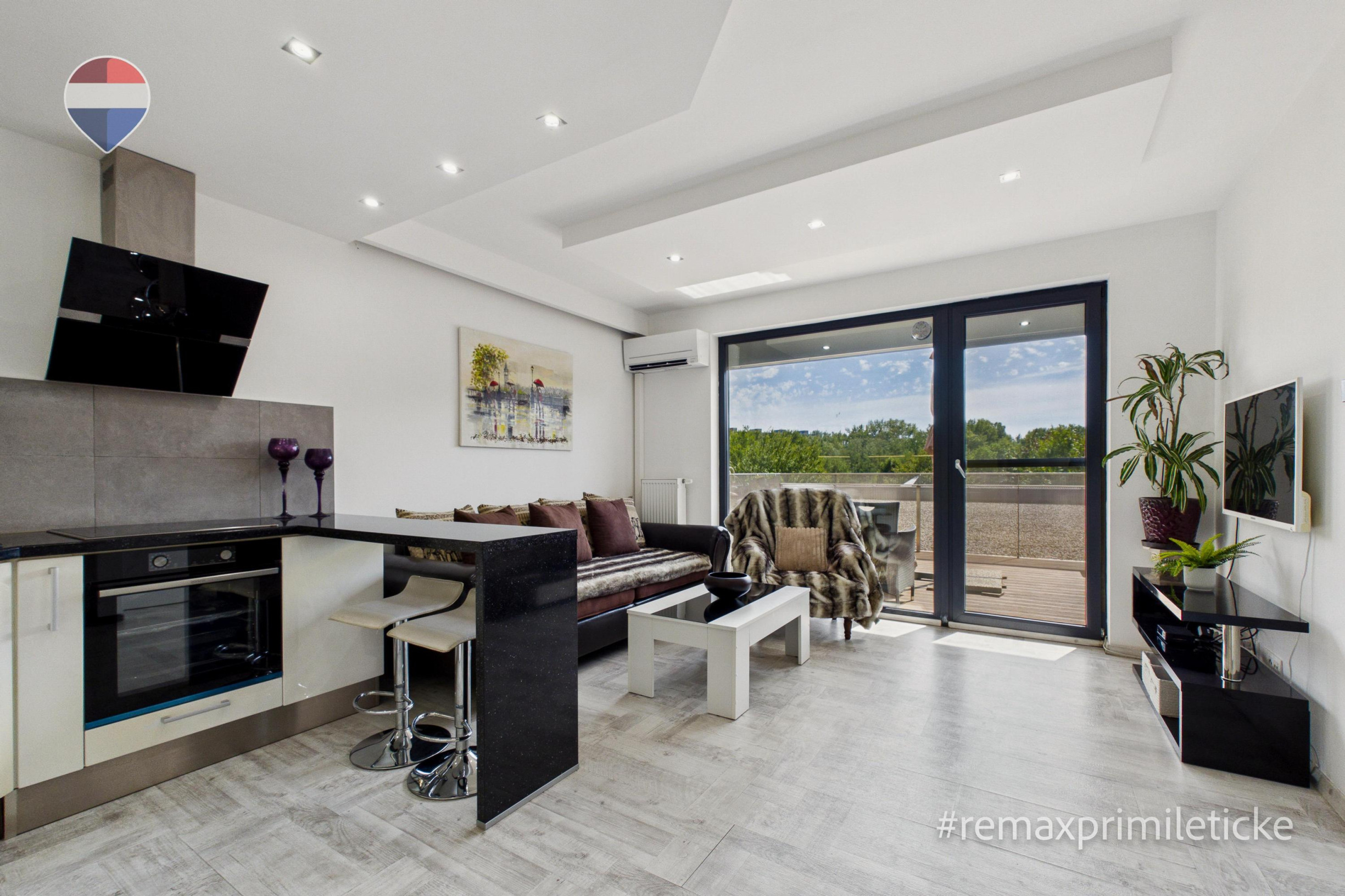 Priestranný 2-izbový byt, 46 m² s terasou a parkovaním