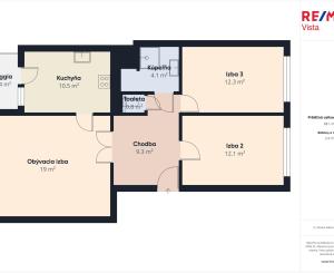 3-izbový byt, 74m2, loggia, klimatizácia, Eisnerova ulica