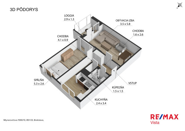 PREDAJ! 2-IZB. BYT - BA V Petržalka - Mlynarovičova ul.