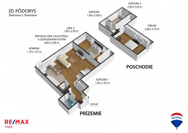 NA PREDAJ 3-izbový mezanín v Starom Meste pod hradom