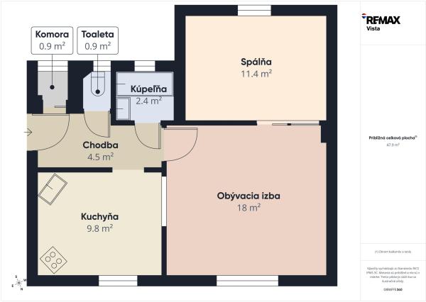 Na prenájom – 2-izbový byt, 47,9 m² | Bratislava – Nová Doba